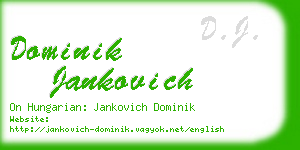 dominik jankovich business card